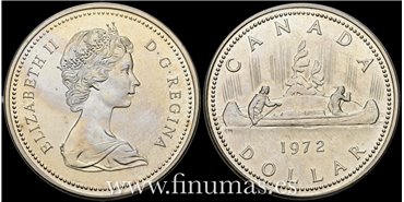 CANADÁ - K-0143- 1 Dólar 1972. FDC - PLATA
