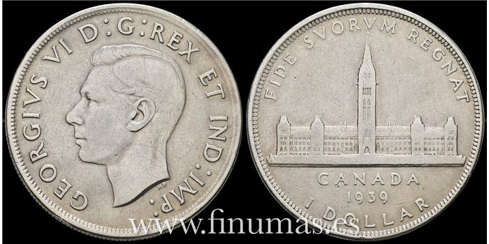 CANADÁ - K-0038- 1 Dólar 1939. MBC+ - PLATA