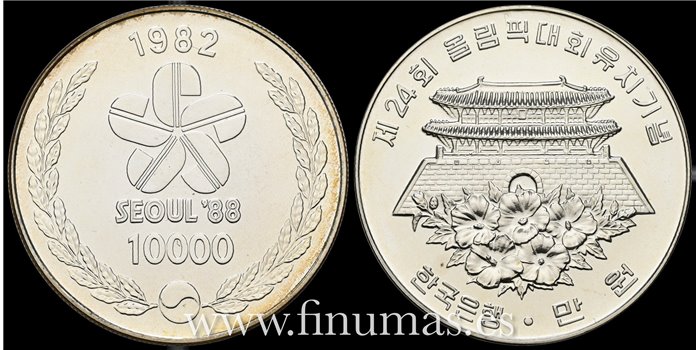 COREA DEL SUR - K-024  10.000 Won 1982 SC PLATA