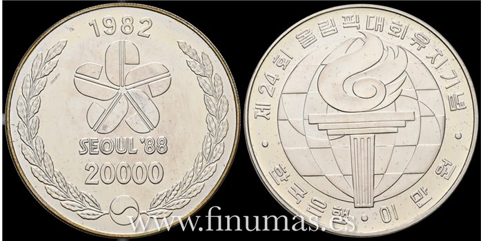 COREA DEL SUR - K-031  20.000 Won 1982 SC PLATA