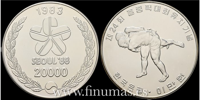 COREA DEL SUR - K-038  20.000 Won 1983 SC PLATA