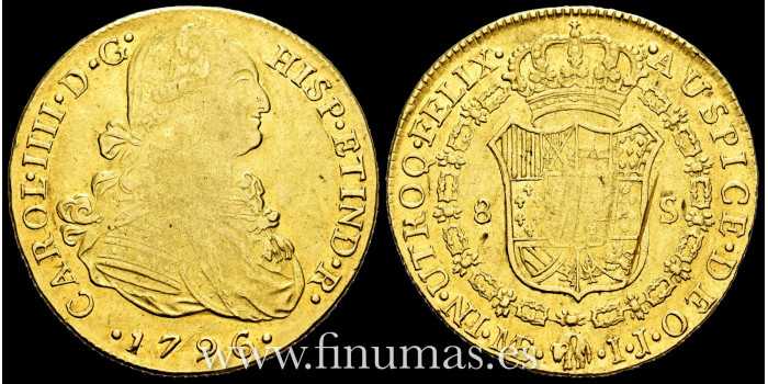 Cy13669.- CARLOS IV 8 Escudos 1796 Lima I.J. - Gold