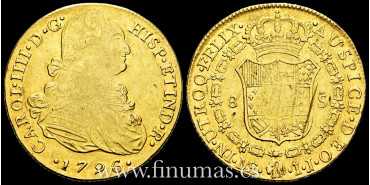 Cy13669.- CARLOS IV 8 Escudos 1796 Lima I.J. - Gold