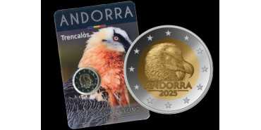 2 EURO COMMEMORATIVE ANDORRA 2025 "BEARDED VULTURE" COINS