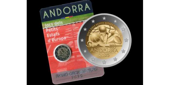 2 EUROS CONMEMORATIVOS ANDORRA 2025 "PELOTA"