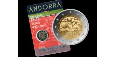2 COMMEMORATIVE EUROS ANDORRA 2025 "PELOTA" (BALL)