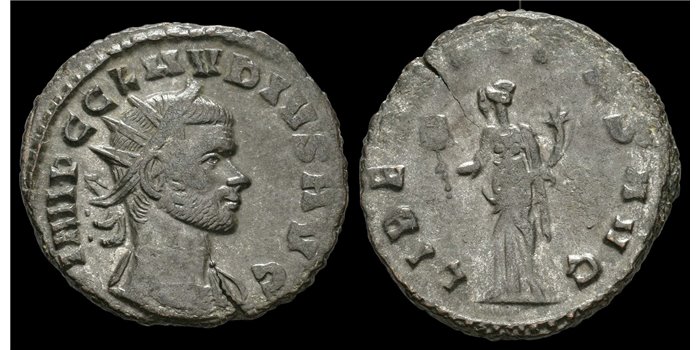 CLAUDIO EL GOTICO DENARIO ANTONINIANO 235-292 d.c.