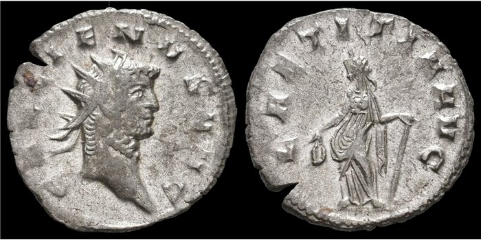 GALIENO DENARIO ANTONINIANO 253-268 d.c. laetitia