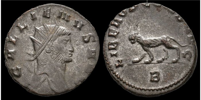 GALIENO DENARIO ANTONINIANO 253-268 d.c. ROMA - TIGRE