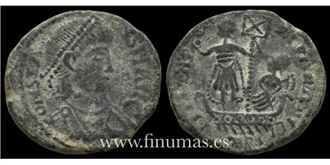 CONSTANCIO II  FOLLIS  emperador en galera   324-337d.C. 