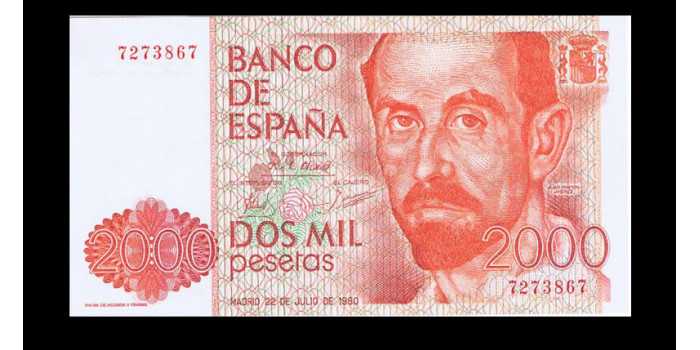 F507K - 2000 Pesetas 22-7-1980. S.C. Sin Serie