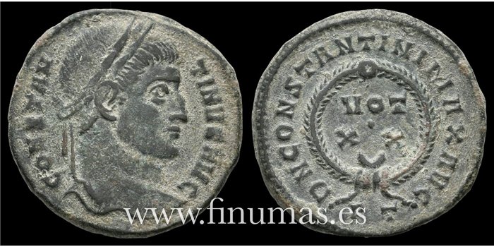 CONSTANTINO I  FOLLIS Ticinum 309-337 d.C. 