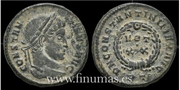 CONSTATINO I  FOLLIS  TICINUM 321-324 d.C. 