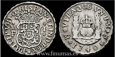 Cy07994.-  FELIPE V - 1 Real 1740 Mexico - MBC