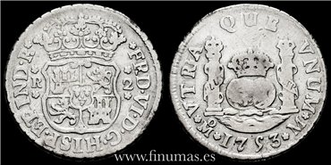 Cy09694.- FERNANDO VI - 2 Reales 1853 sobre 52 Segovia - BC