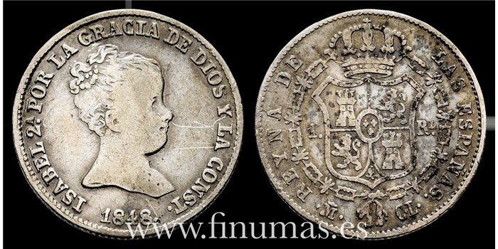Cy15905.- ISABEL II - 1 Real 1848 Madrid CL - RC
