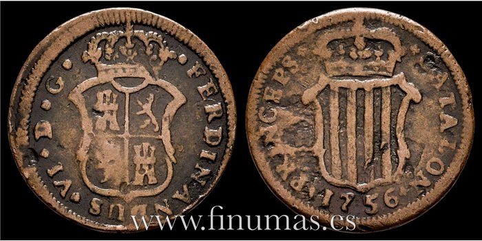 Cy09455.- FERNANDO VI - Ardite 1756 Cataluña - BC