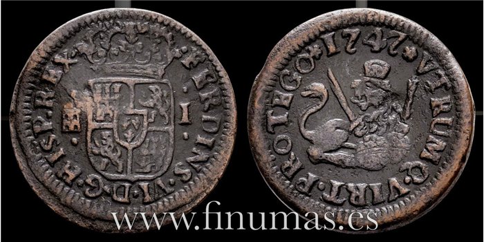 Cy09445.- FERNANDO VI - 1 Maravedi 1747 Segovia - BC