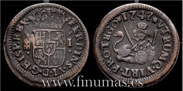 Cy09445.- FERNANDO VI - 1 Maravedi 1747 Segovia - BC