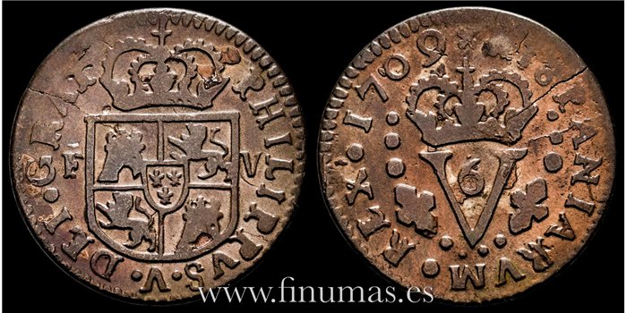 Cy07541.-  FELIPE V - Seiseno 1709 Valencia - MBC