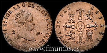 Cy15672.- ISABEL II -  2 Maravedis 1844 Segovia - EBC