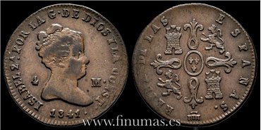 Cy15730.- ISABEL II -  4 Maravedis 1841 Segovia - MBC