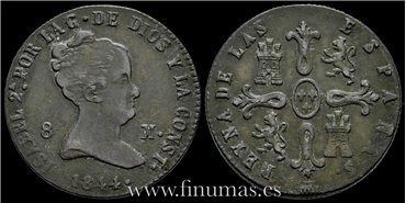 Cy15827.- ISABEL II -  8 Maravedis 1844 Segovia - MBC
