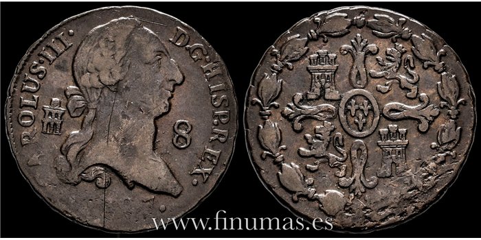 Cy10277.- CARLOS III - 8 Maravedis 1787 Segovia - BC+