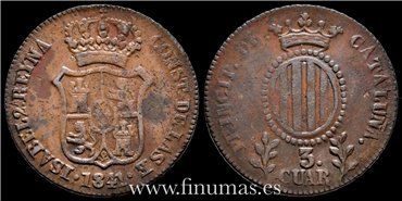 Cy15763E.- ISABEL II -  3 Cuar 1841 Cataluña  - MBC
