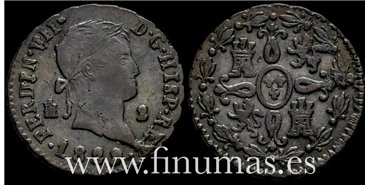 Cy13940.5- FERNANDO VII -2 Maravedis 1829 Segovia - MBC