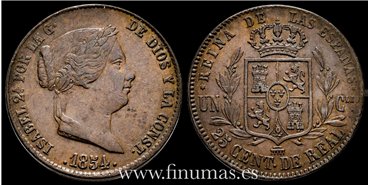 Cy15776.- ISABEL II - 25 Centimo de real 1858 Segovia - EBC