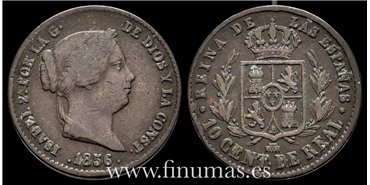 Cy15694.- ISABEL II - 10 Centimo de real 1856 Segovia - MBC-