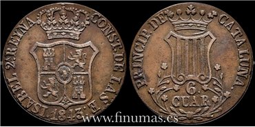Cy15853.- ISABEL II -  6 Cuar 1843 Cataluña - EBC-