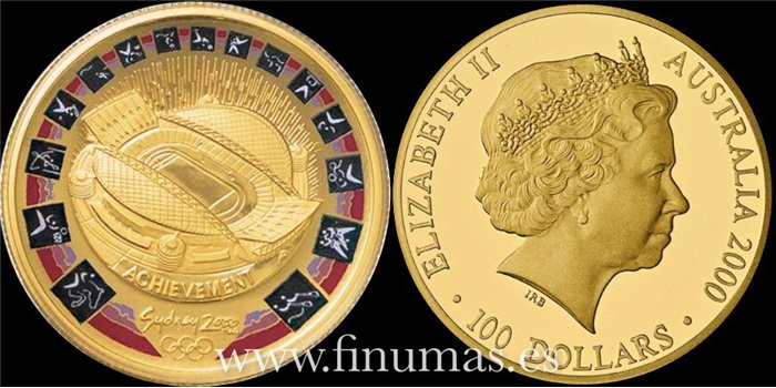 AUSTRALIA - K-0521A- 100 DOLLAR 2000 ACHIEVEMENT. PROOF- ORO .999