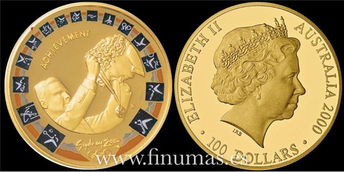 AUSTRALIA - K-0521B- 100 DOLLAR 2000 ACHIEVEMENT . PROOF- ORO .999