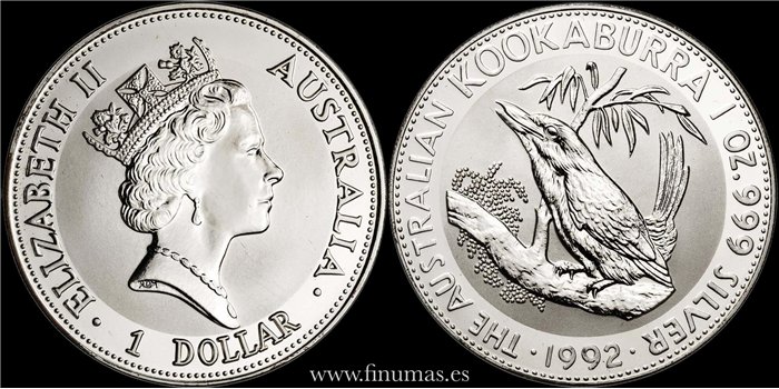 AUSTRALIA - K-0164- 1 DOLLAR  KOOKABURRA 1992. PROOF - PLATA