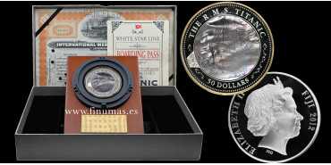 FIJI - 50 DOLLAR 2012 100th ANNIVERSARY TITANIC. 5 Oz. SILVER