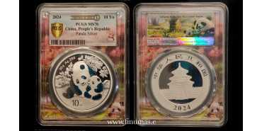 CHINA 1 Onza Plata PANDA 2024. PCGS MS70