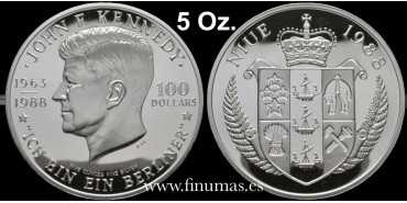 NIUE - K-019.- 100 DOLLAR  John F. Kennedy. PROOF - PLATA