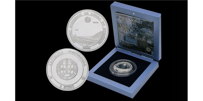 PORTUGAL K-760A.- 5 EUROS 2005 UNESCO - ANGRA. PLATA - PROOF
