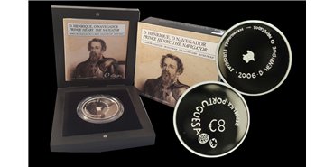 PORTUGAL K-776A.- 8 EUROS 2006 ENRIQUE NAVEGANTE. 1 Oz. PLATA - PROOF