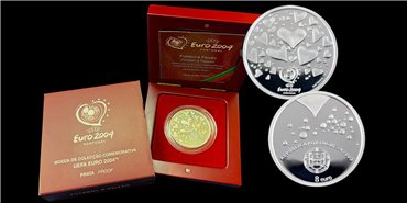 PORTUGAL K-751A.- 8 EUROS 2003 FUTBOL PASION. 1 Oz. PLATA - PROOF
