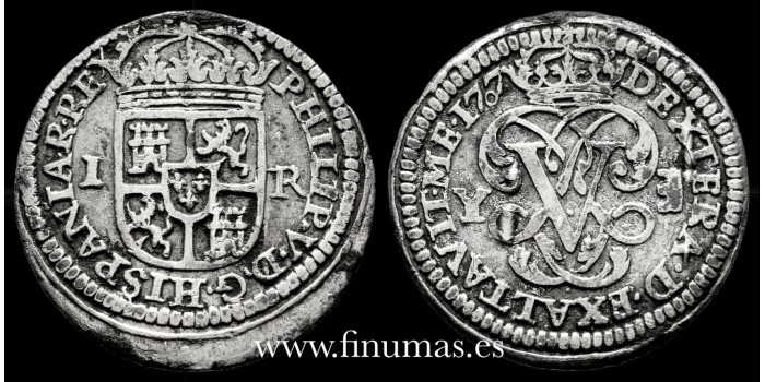Cy07811F.- FELIPE V - 1 Real 1707 Segovia Y. Variant. MBC+.  Silver