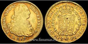 Ferdinand VII 8 Escudos 1812 Santiago F.J. MBC+ - GOLD