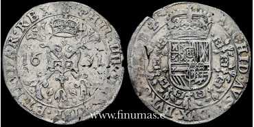 Cyp1631A.- Felipe IV 1/2 Patagon 1631 Amberes. MBC+ - Plata