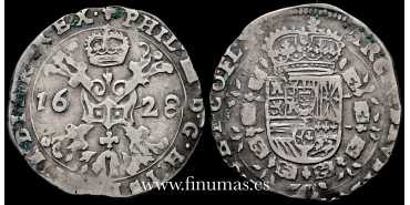 Cyp1628B.- Philip IV 1/4 Patagon 1628 Bruges. MBC - Silver
