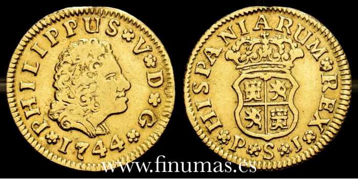 Cy08847EN.- FELIPE V 1/2 ESCUDO 1744 SEVILLE P.J. - MBC-