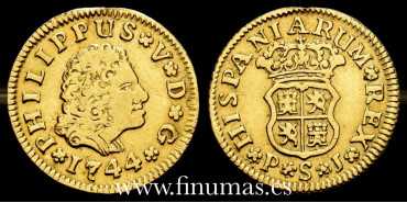 Cy08847EN.- FELIPE V 1/2 ESCUDO 1744 SEVILLA P.J. - MBC-
