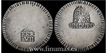 Cy14914F.- FERNANDO VII UN DURO 1808 Gerona. MBC+
