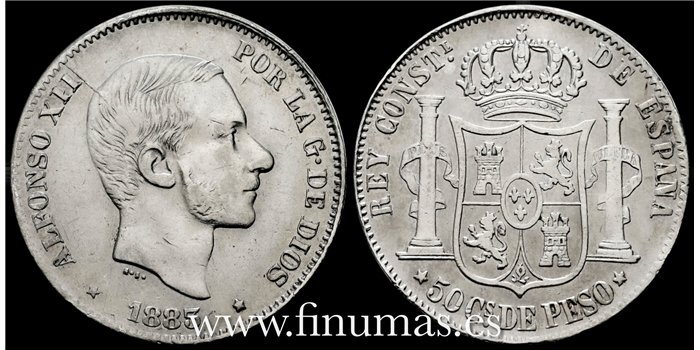 Cy16635E-2- ALFONSO XII 40  Ctv. Peso  1883 Manila - MBC